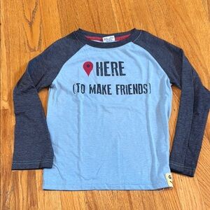 Mish Boys Kids Blue and Gray Long Sleeve Shirt Size 7